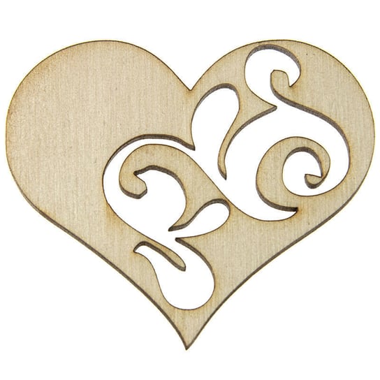 DEKOR ZE SKLEJKI Drewniany dekor serce z ornamentem Inna marka