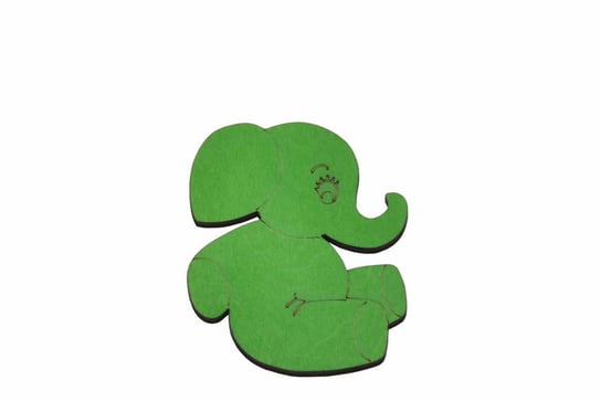 Dekor zielony słoń do tablicy sensorycznej. Zabawki Sensoryczne