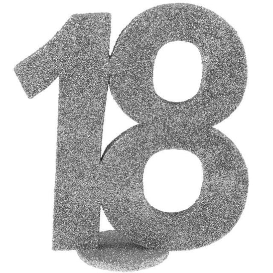 Dekoracja, "18 Urodziny", srebrna, 11, 5 cm SANTEX