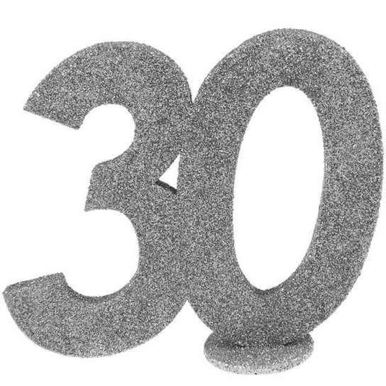 Dekoracja, "30 Urodziny", srebrna, 11, 5 cm SANTEX
