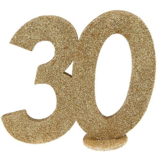 Dekoracja, "30 Urodziny", złota, 11, 5 cm SANTEX