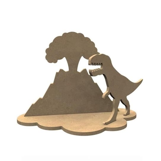 Dekoracja 3D z drewna MDF - Wulkan i tyranozaur Inna marka