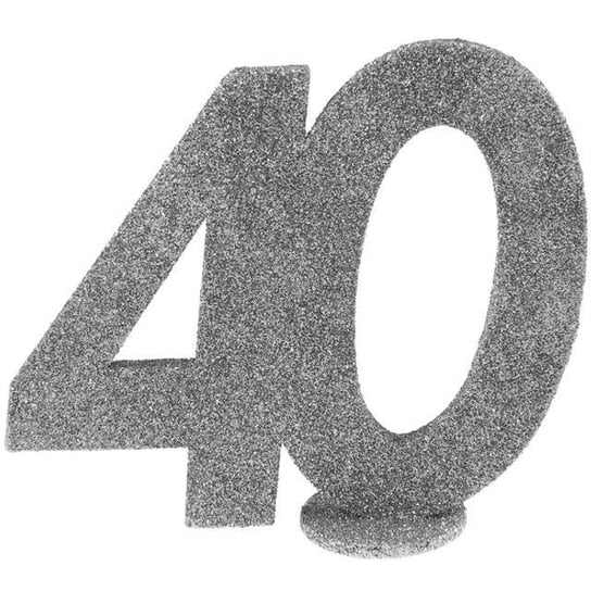 Dekoracja, "40 Urodziny", srebrna, 11, 5 cm SANTEX