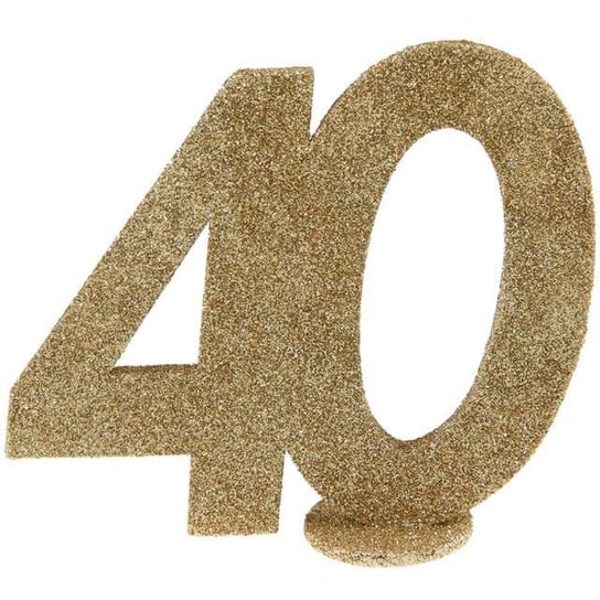 Dekoracja, "40 Urodziny", złota, 11, 5 cm SANTEX