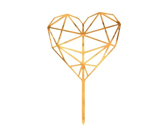 Dekoracja Akrylowa Na Tort Diamond Heart, Złota, 16X10 Cm GoDan