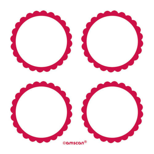 Dekoracja Bufetu - Etykieta Candy Bar czerwona 20 sztuk Amscan