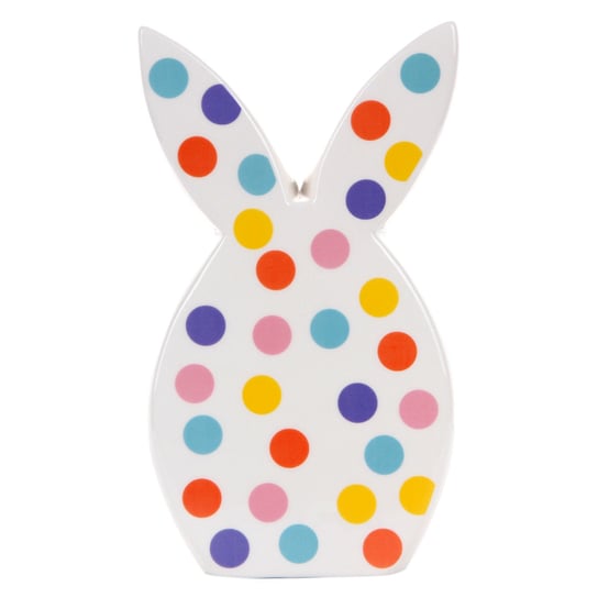 Dekoracja ceramiczna, Easter, Królik w kropki, 12x4,5x21 cm Empik