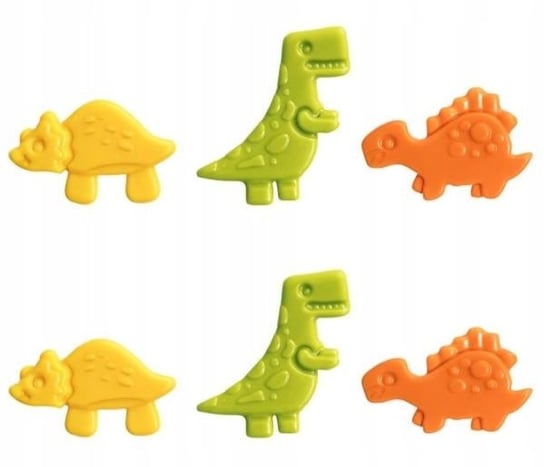 DEKORACJA CZEKOLADOWA - kolorowe dinozaury 6 szt Inna marka