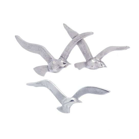 Dekoracja DEKORIA, Birds, srebrna, 39x2x13 cm Inna marka