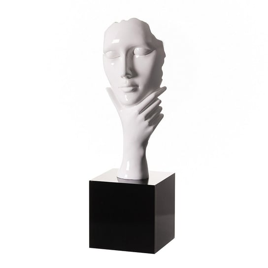 Dekoracja DEKORIA, Face, biało-brązowa, 61 cm Dekoria