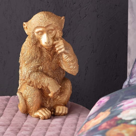 Dekoracja DEKORIA Monkey, złota, 28x15 cm Dekoria