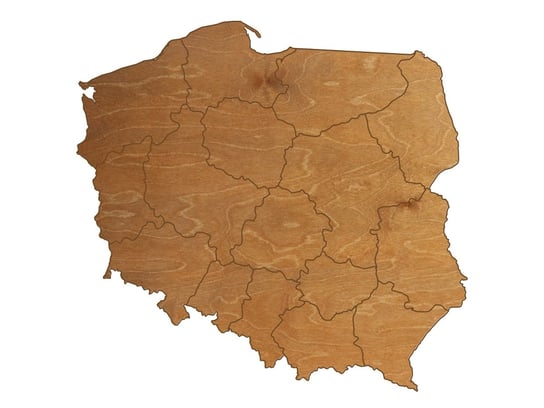 Dekoracja drewniana na ścianę Mapa Polski z województwami Congee.pl