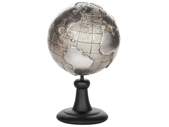 Dekoracja globus BELIANI Earth, srebrny, 18 cm Beliani