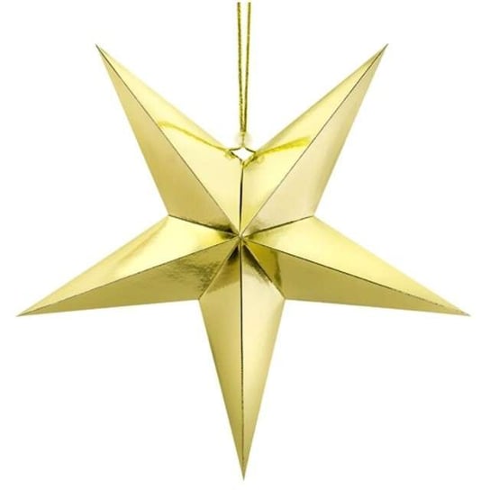 Dekoracja Gwiazda 3D, złota, 45 cm PartyDeco