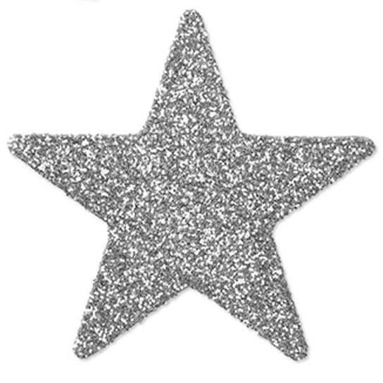 Dekoracja Gwiazdka, srebrna, 5 cm, 8 sztuk PartyDeco