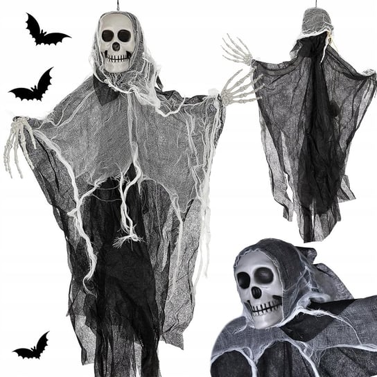 Dekoracja Halloween Wisząca Ozdoba Duch Szkielet Śmierć Zjawa Czaszka 80 Cm VERK GROUP