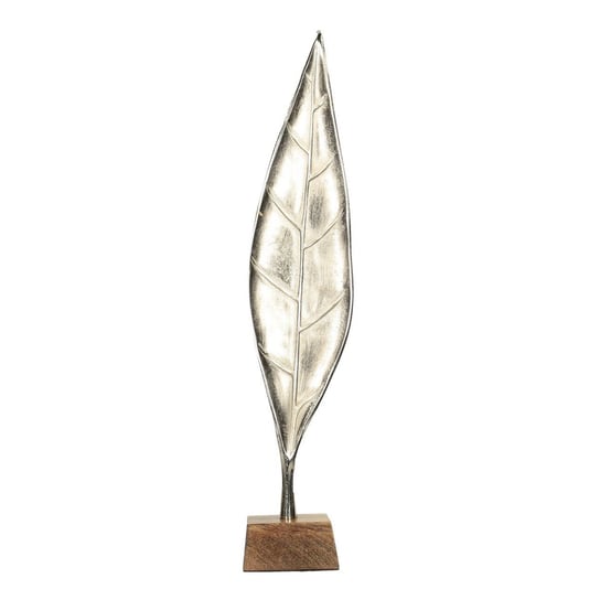 Dekoracja Leaf II DEKORIA, srebrna, 14x12x65 cm Dekoria