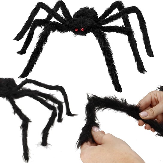 Dekoracja na Halloween duży pająk włochata tarantula Springos