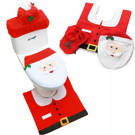 Dekoracja na toaletę TUTUMI Święty Mikołaj, biało-czerwone, 3 szt. Tutumi