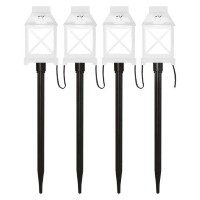 Dekoracja ogrodowa - 4x1 LED latarnie białe, zimna biel, IP44 Emos