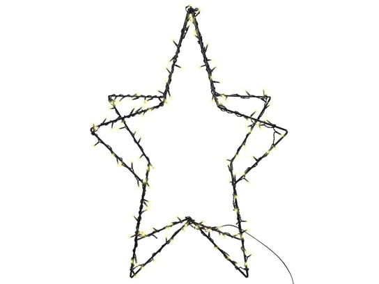 Dekoracja ogrodowa LED gwiazda 80 cm czarna KERSILO Beliani