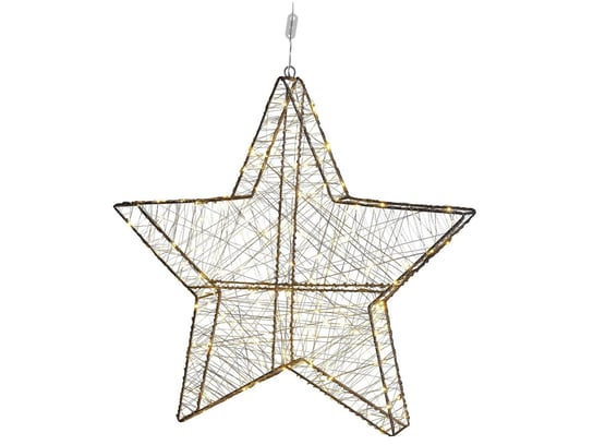 Dekoracja ogrodowa wisząca LED gwiazda 58 cm srebrna KURULA Beliani