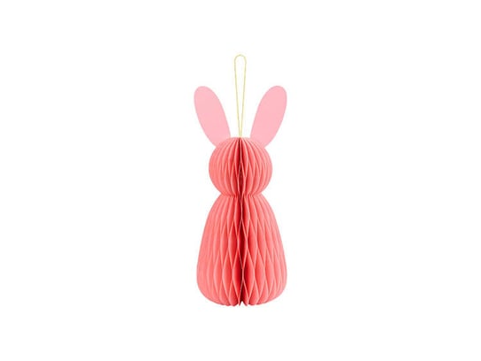 Dekoracja papierowa honeycomb Królik różowy, 30 cm PartyDeco