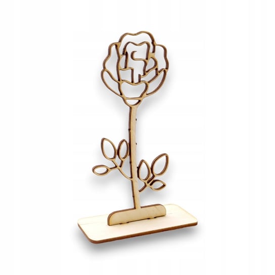 Dekoracja Róża 3 NA PODSTAWCE SKLEJKA 13,5 cm /iksber Inna marka