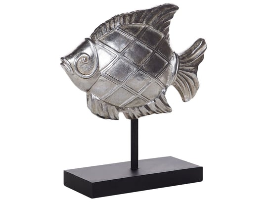 Dekoracja ryba z lustrami BELIANI Angelfish, srebrna, 38 cm Beliani