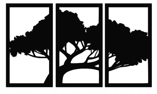 Dekoracja Ścienna 3D Obraz Tryptyk Drzewo W128 Inna marka