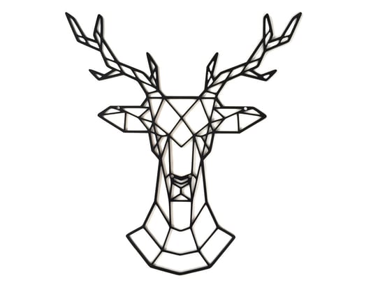 Dekoracja ścienna DECOLICIOUS Deer, Czarna, 51,6x48,2 cm Decolicious