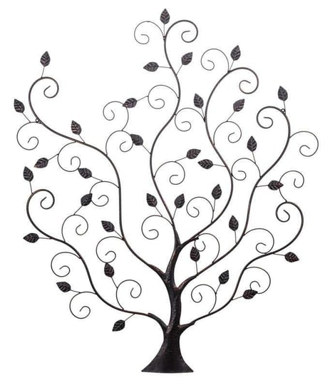 Dekoracja Ścienna Drzewo Czarna Metalowa 104x87 cm Pigmejka