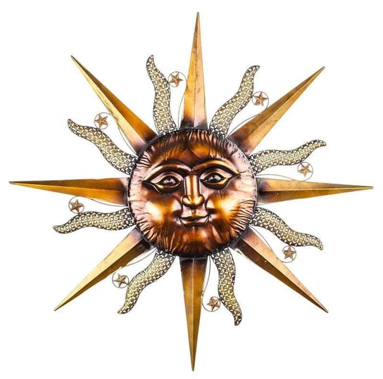Dekoracja Ścienna Duże Złote Słońce Metalowe 90x90 Pigmejka