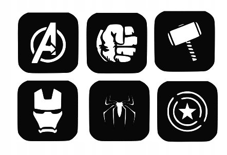 Dekoracja Ścienna Dziecięca 6 X Logo Avengers X129 Inna marka