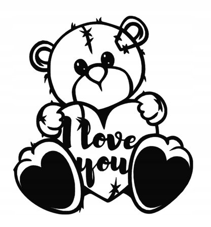 Dekoracja Ścienna Dziecięca Miś I Love You C130 Inna marka