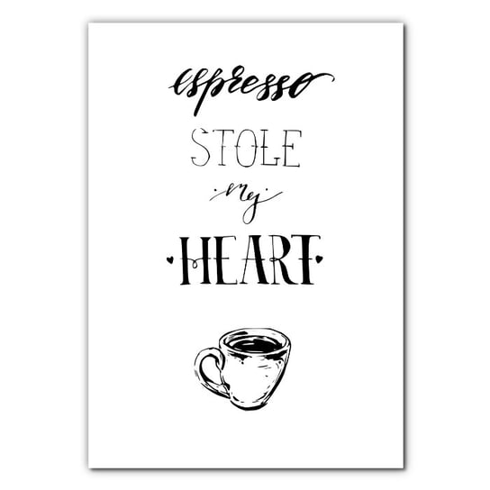 Dekoracja Ścienna „Espresso Stole My Heart” – Idealna do Kawiarni i Kuchni (A3) BYCOLOR