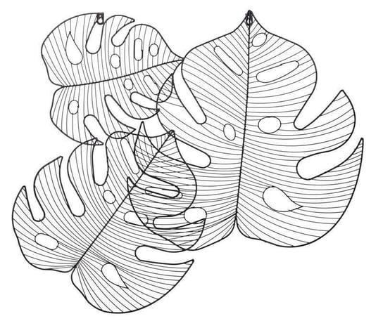 Dekoracja Ścienna Liście czarne 66x73x3cm Pigmejka