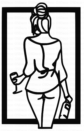 Dekoracja Ścienna Loft Pop Art Kobieta Wino W109 Inna marka