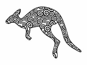 Dekoracja ścienna metalowa Kangur 50 cm czarny matowy Inna marka