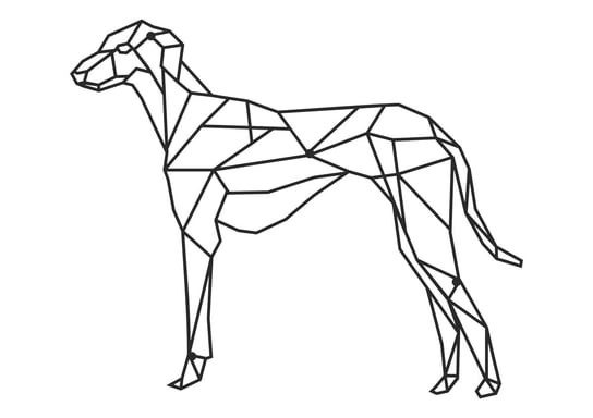 Dekoracja ścienna metalowa Pies Chart DES007 75 cm czarny matowy Inna marka