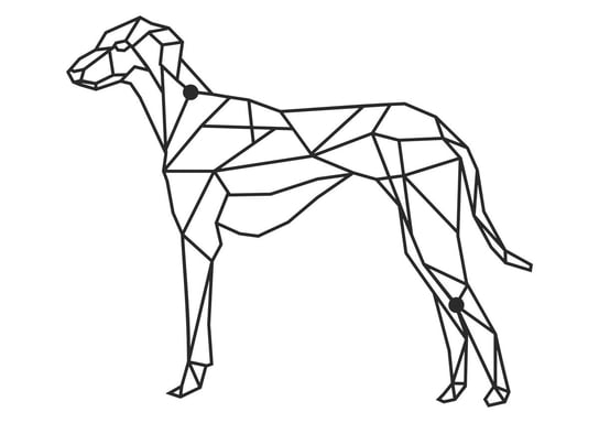 Dekoracja ścienna metalowa Pies DES007 44 cm złoty Inna marka