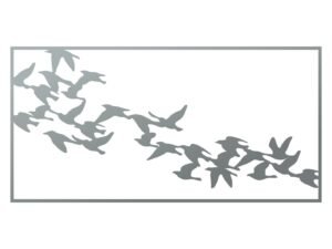 Dekoracja ścienna metalowa Ptaki 100 cm srebrny Inna marka