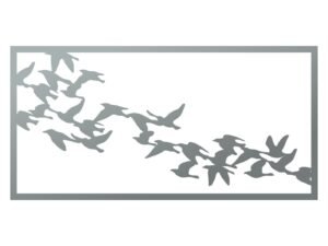 Dekoracja ścienna metalowa Ptaki 50 cm srebrny Inna marka