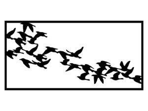 Dekoracja ścienna metalowa Ptaki 70 cm czarny matowy Inna marka