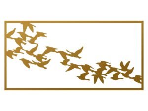 Dekoracja ścienna metalowa Ptaki 70 cm złoty Inna marka