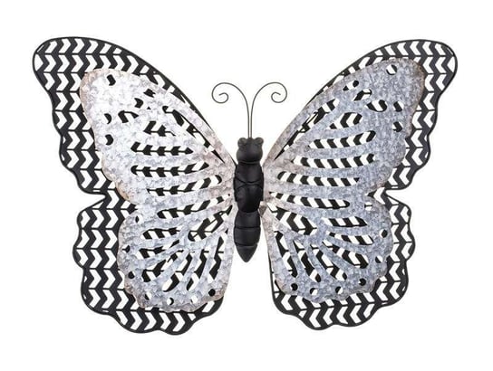 Dekoracja Ścienna Motyl Biało-Szary 44x61x6 Pigmejka