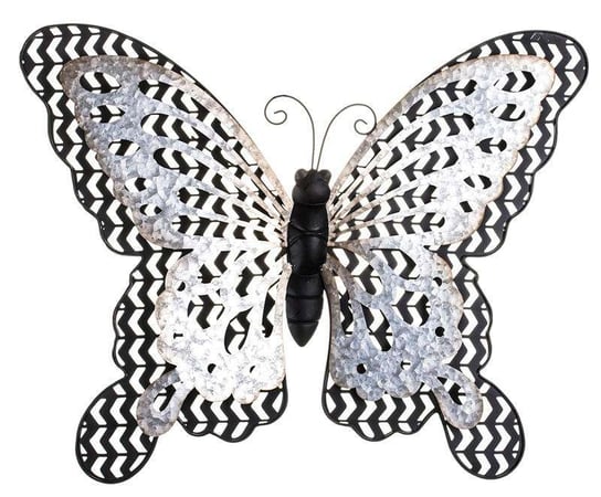 Dekoracja Ścienna Motyl Biało-Szary 45x59x3,5 Pigmejka