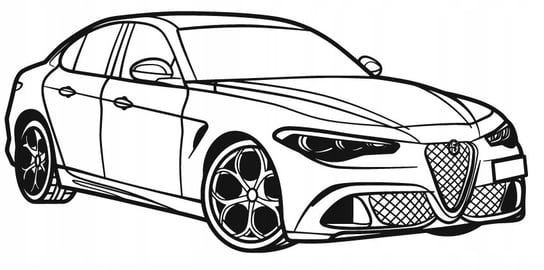 DEKORACJA ścienna Obraz Samochód ALFA ROMEO 2023 GIULIA QUADRIFOGLIO 100TH 60x28 cm WrapFactory Dekoracje