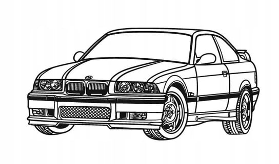 DEKORACJA ścienna Obraz Samochód BMW E36 PERSPECTIVE 60x29 cm WrapFactory Dekoracje