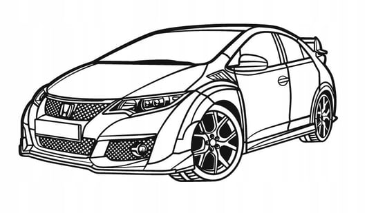 DEKORACJA ścienna Obraz Samochód HONDA CIVIC TYPE-R FK2 PERSPECTIVE 2015 90x45 cm WrapFactory Dekoracje